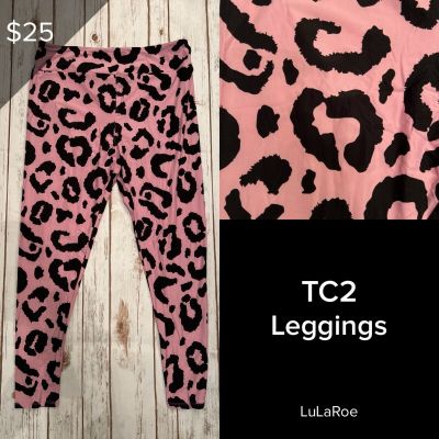 LuLaRoe NEW Leggings TC2 (Tall & Curvy 2) Buttery Soft Sz 18+ Pink Cheetah