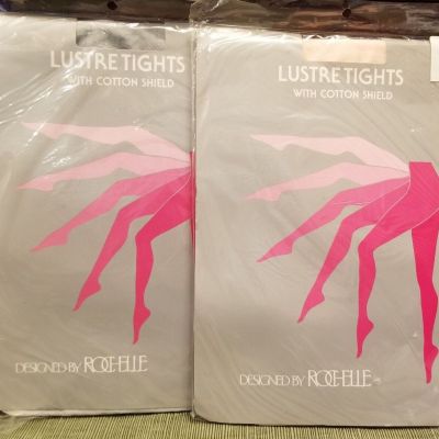 2 Pair Lustre Tights Dance Ballet Tights Thea Pink & Silver Adult Medium NEW