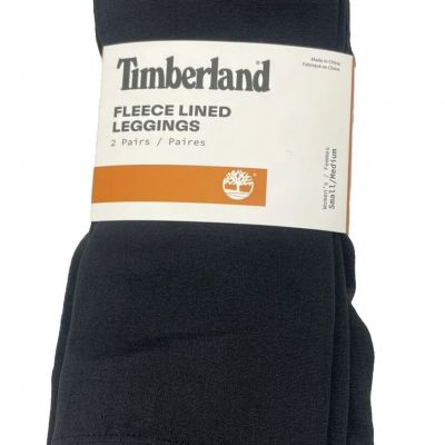 Timberland 2 Pairs Fleece Lined Footless Leggings Black Womens L/XL(195-235 LB)