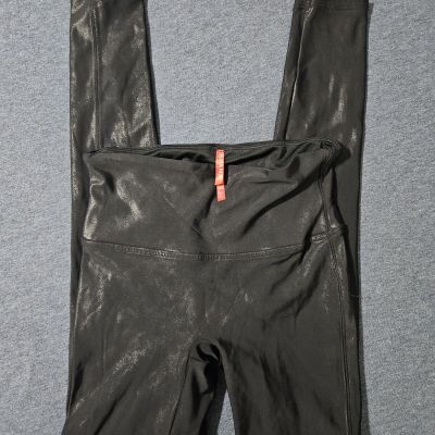 Spanx Women Leggings Size M Black Faux Leather 2437 Medium