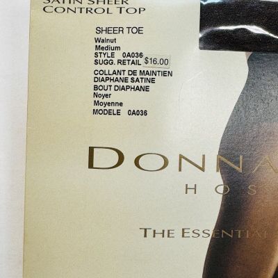 Donna Karan Hosiery Satin Sheer Control Top Walnut Medium 0A036 Pantyhose