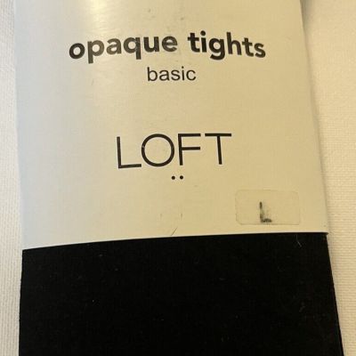 NEW Loft Opaque Black Tights Size Large  1 #pair  HT.5'6