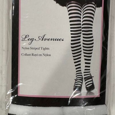 Black & White Striped Tights for Women, One Size, NEW CONDITION