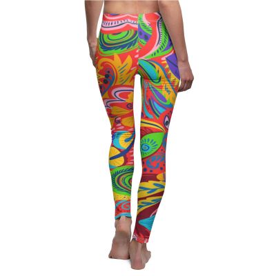 Bright Colorful Wild Graphic Women's Cut & Sew Casual Leggings (AOP) XS-2XL