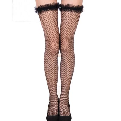 Fashion Lace Net Thigh High Stockings Fishnet Stockings Female Women