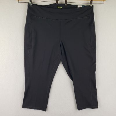 TEK GEAR Womens Athletic Capri Leggings Pants Black Size 3X Stretch Pockets NWT
