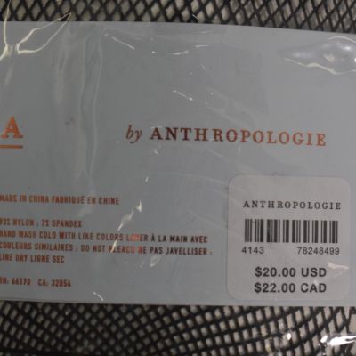 A By Anthropologie Womens Fishnet Tights Black Stretch Nylon Blend XL New