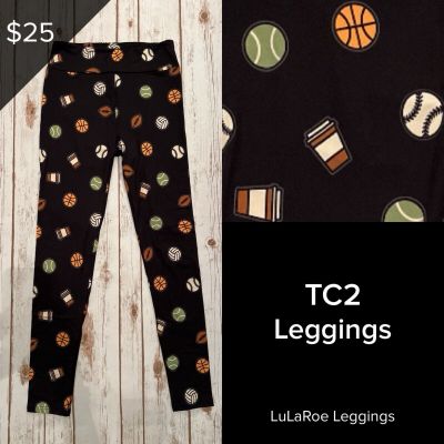 LuLaRoe NEW For The Win Collection Leggings TC2 Sizes 18+ Sports Black