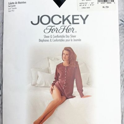 Vtg JOCKEY FOR HER Control Top Panty OFF BLACK Sandalfoot Size MEDIUM Pantyhose