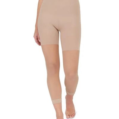 New Spanx The Original Footless Pantyhose Power Capri High Waisted NUDE Size D