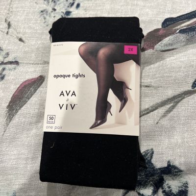 Ava And Viv Fashion Tights Opaque Sz   2X