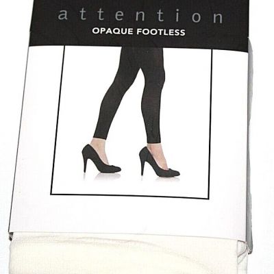 Attention White Opaque Footless Tights  1 Pair - Size M/L