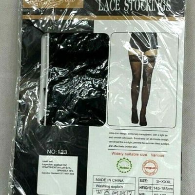 Women's Lace Sexy Lady Thigh High Over Knee High Stockings - NEW Black