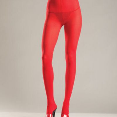 RED PANTYHOSE BE WICKED OPAQUE NYLON ONE SIZE 90-160 LBS