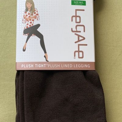 NWT Legale Footless Plush Lined Tights in Expresso  Size Medium-Large