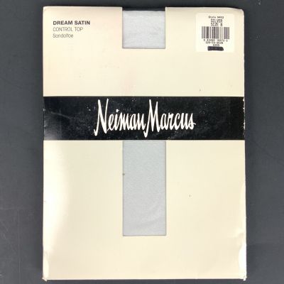 Neiman Marcus Dream Satin Pantyhose Size B Silver Control Top Sandalfoot