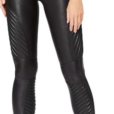 Spanx Black Faux Leather Moto Leggings Size Small NWOT