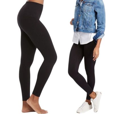 SPANX Look at Me Now Mid-Rise Cropped Black Leggings Style #FL3515, M