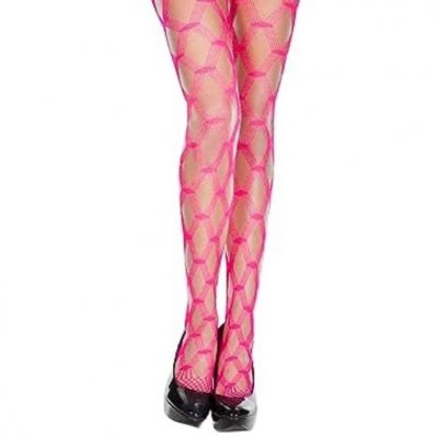 RSLOVE Pink Sexy High Waist Tights Fishnet Stocking Pantyhose One Size Pink NWT