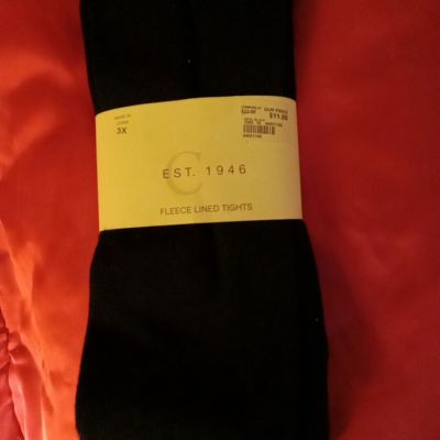 EST. 1946 ~ Black Fleece Lined Tights ~ Plus Size 3X (225 - 275 lbs) ~ Brand New