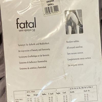 Vintage 1990’s Wolford Fatal  Semi Opaque 50 Helmut Newton Era Passion/Red Small