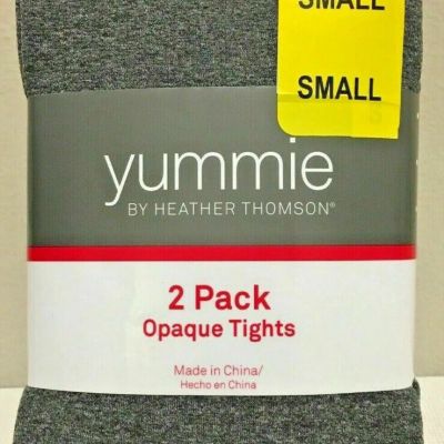 NEW! Yummie by Heather Thomson Women's 2-Pack Opaque Tights Black And Gray S