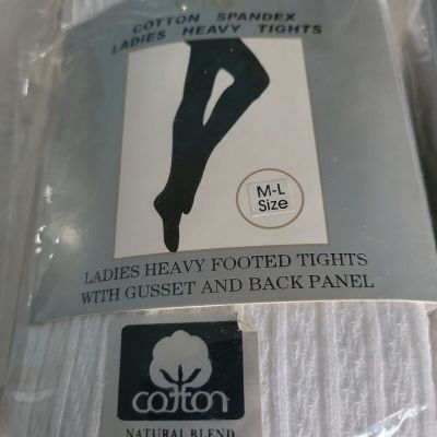 Gigi Cotton Spandex Ladies Heavy white Tights new in package sz M-L