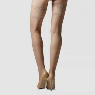 Natori nude Feather Escape Sheer Lace Thigh-High Tights Size M/L NAT-804 NEW
