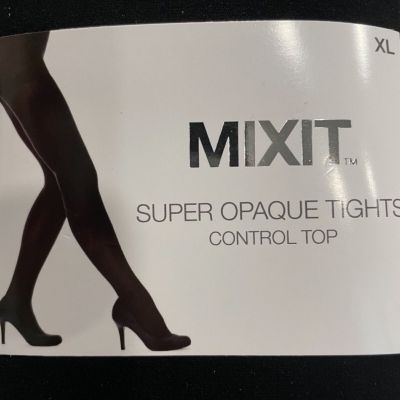 MIXIT Super Opaque black tights control top XLARGE FAST SHIP