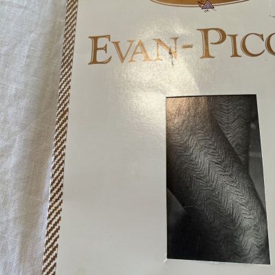 New Vintage Evan Picone SMALL Black Tights Stockings Pantyhose Tailored LACE