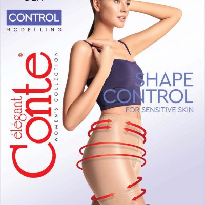 Conte Tights Control 20 Den | Shaper Modeling Pantyhose with Slimming Top