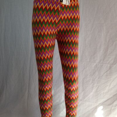 WOMENS CHEVRON PATTERN PRINT BRIGHT COLORS LEGGINGS PANTS