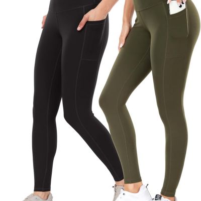 Women'S 2 Pack Workout Leggings with Pockets 27