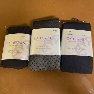 CATHERINE'S 3 PAIR ASSORTED TIGHTS, SIZE 1X/2X, (ID#79832187-150)
