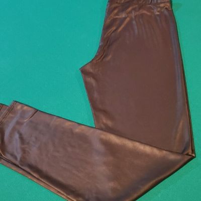MEDIUM * Wet Look * Faux Leather Leggings * Thick Waistband * Stretch