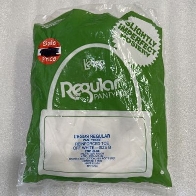 L'eggs Regular Pantyhose Reinforced Toe Off White ***Size B*** 3 pairs