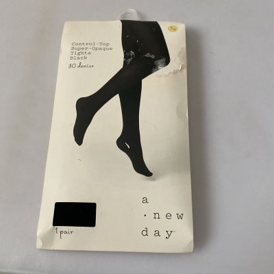 A New Day Fashion Tights Black Size S/m New 1 Pair