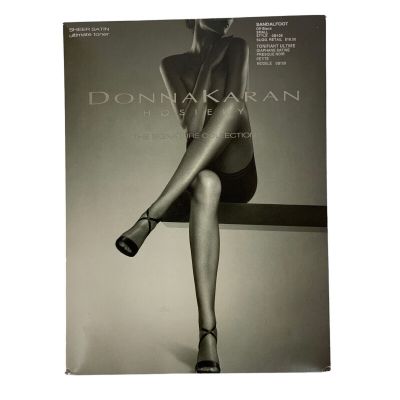 Donna Karan Signature Sheer Satin Pantyhose Size Small Off Black Ultimate Toner