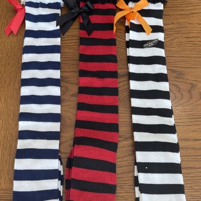 Lot Of 3  Women Thigh High Over the Knee Socks Extra Long  Striped Lace Cosplay