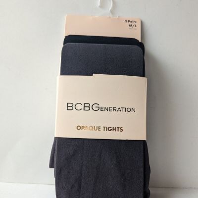 BCBG Generation Fleece Lined Tights Black 2 Pack Women's Size M/L NEW