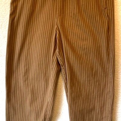 Uniqlo Pants Women S Tan Striped Drawstring Flowy Air Y2K Style Cotton