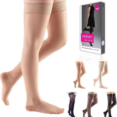 Mediven Comfort Compression Stockings Thigh High w Lace Band 30-40 Size & Color