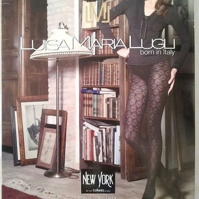 Luisa Maria lugli Regina Micro Tights With Rhombus Design Black Pantyhose Size S