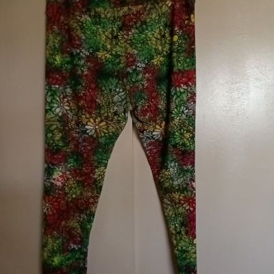 LulaRoe Women's Floral Leggings Polyester Spandex Size TC2