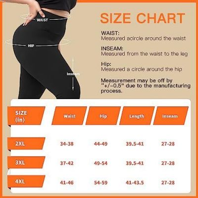 Plus Size Leggings for Women, High Waisted Tummy Control Buttery Super Soft B...