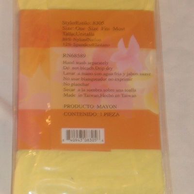WOMEN'S ANGELINA YELLOW CAPRI TIGHTS WITH LACE ONE SIZE NEW IN PACKAGE