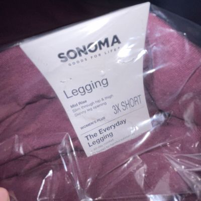 Sonoma Goods For Life Women's Plus Size Size 3X Short Midrise Leggings in Plum
