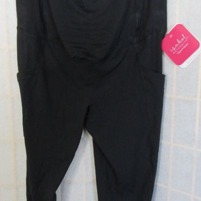 NWT Isabel Maternity Active Legging Crossover Panel Black Pants Women's Size XL