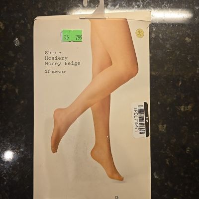 a new day Control Top Sheer Hosiery Size m/l Honey Beige