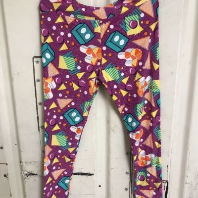 Lularoe - Leggings - Mickey Mouse - Retro Bright Purple 90s Print - Tall & Curvy